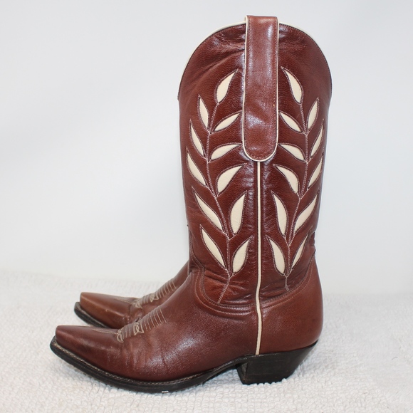 Old Gringo Shoes - The Old Gringo White Inlay Leaves Boots Size 6 B